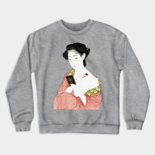 Beautiful Geisha in Kimono making up - Japanese art Crewneck Sweatshirt